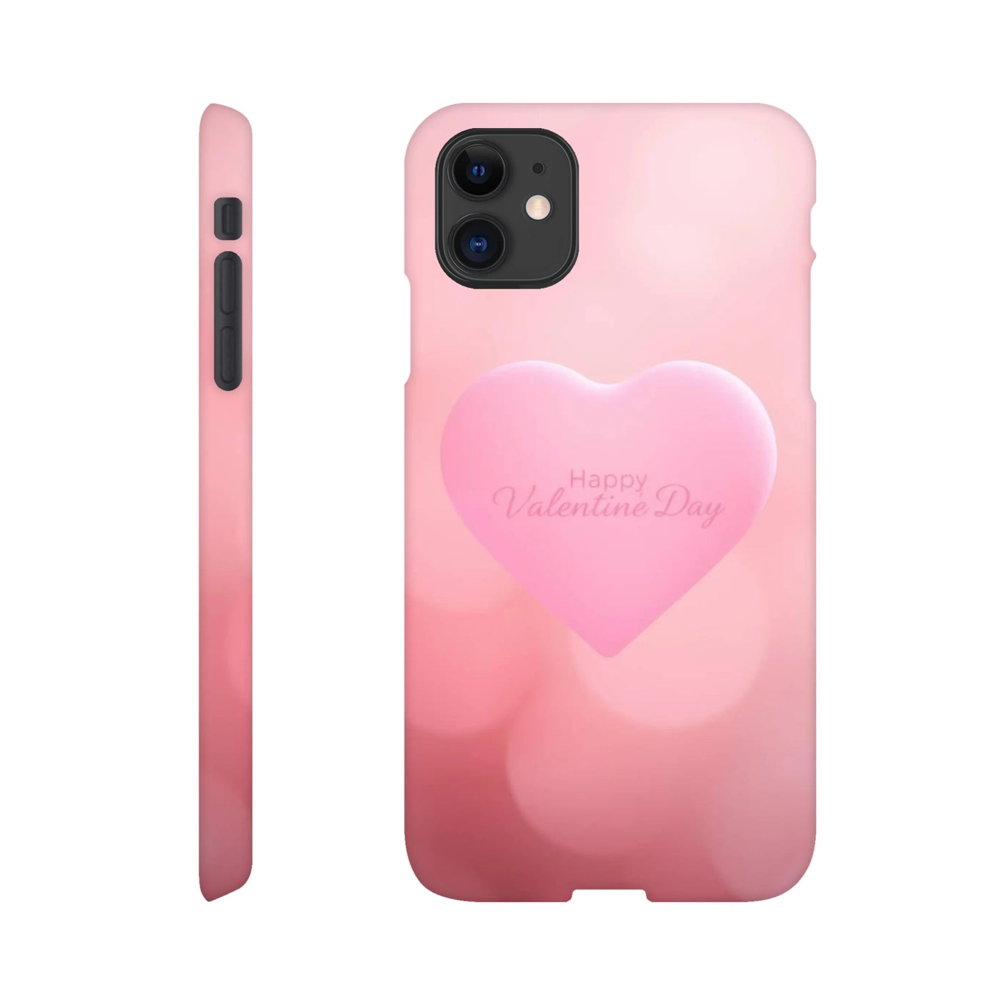 capa para telemóvel com fundo cor de rosa com coracao