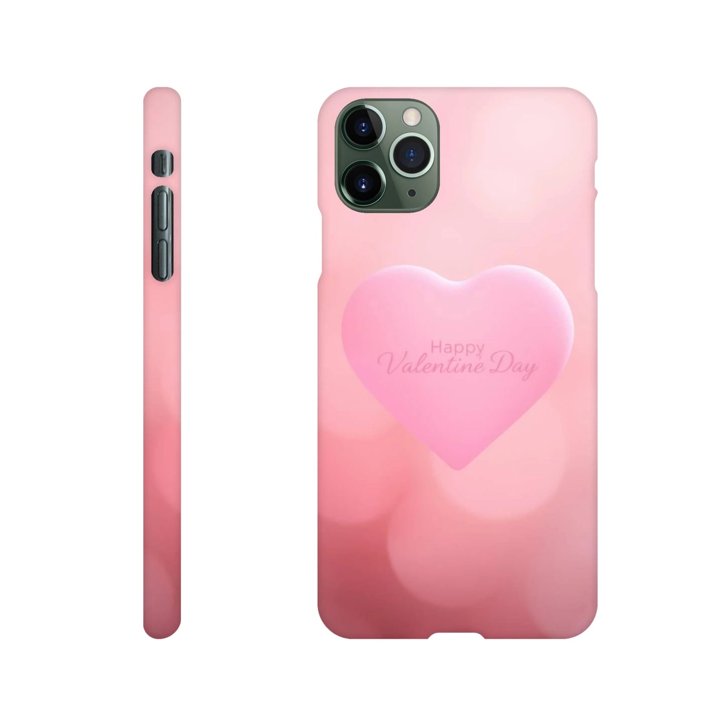 capa para telemóvel com fundo cor de rosa com coracao