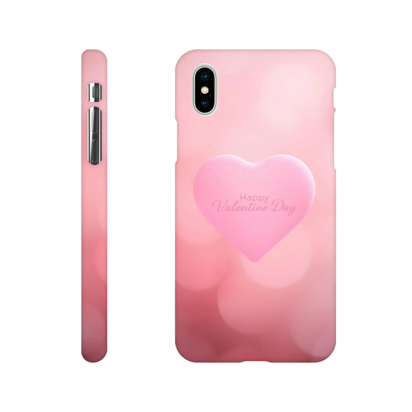 capa para telemóvel com fundo cor de rosa com coracao