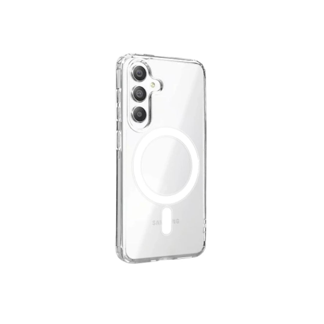 Capa transparente em acrílico com magsafe para samsung