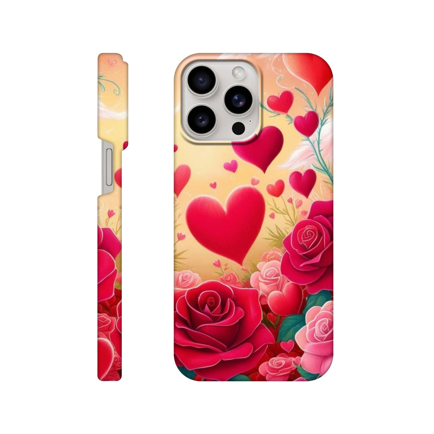 Capa com coraçoes e rosas vermelhas