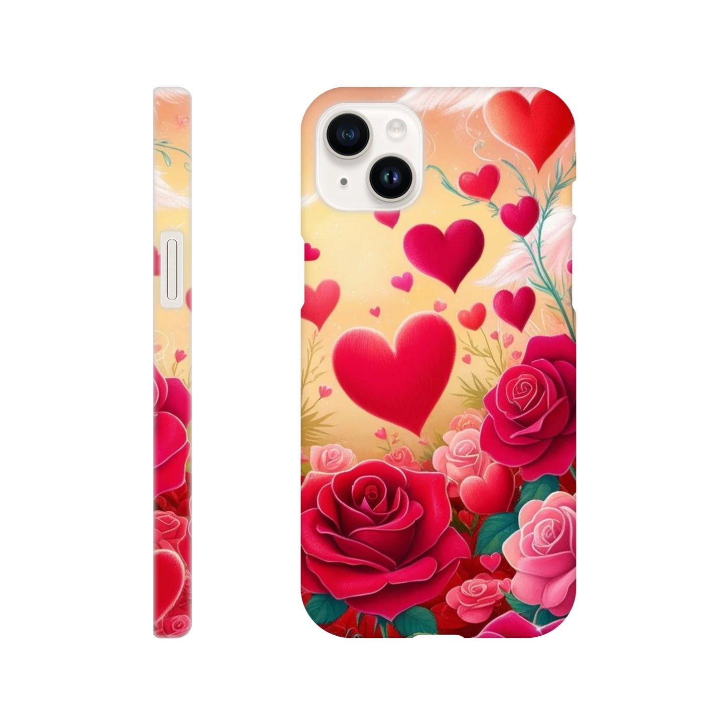 Capa com coraçoes e rosas vermelhas