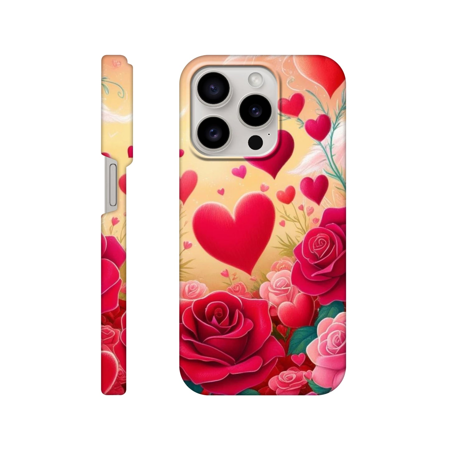 Capa com coraçoes e rosas vermelhas