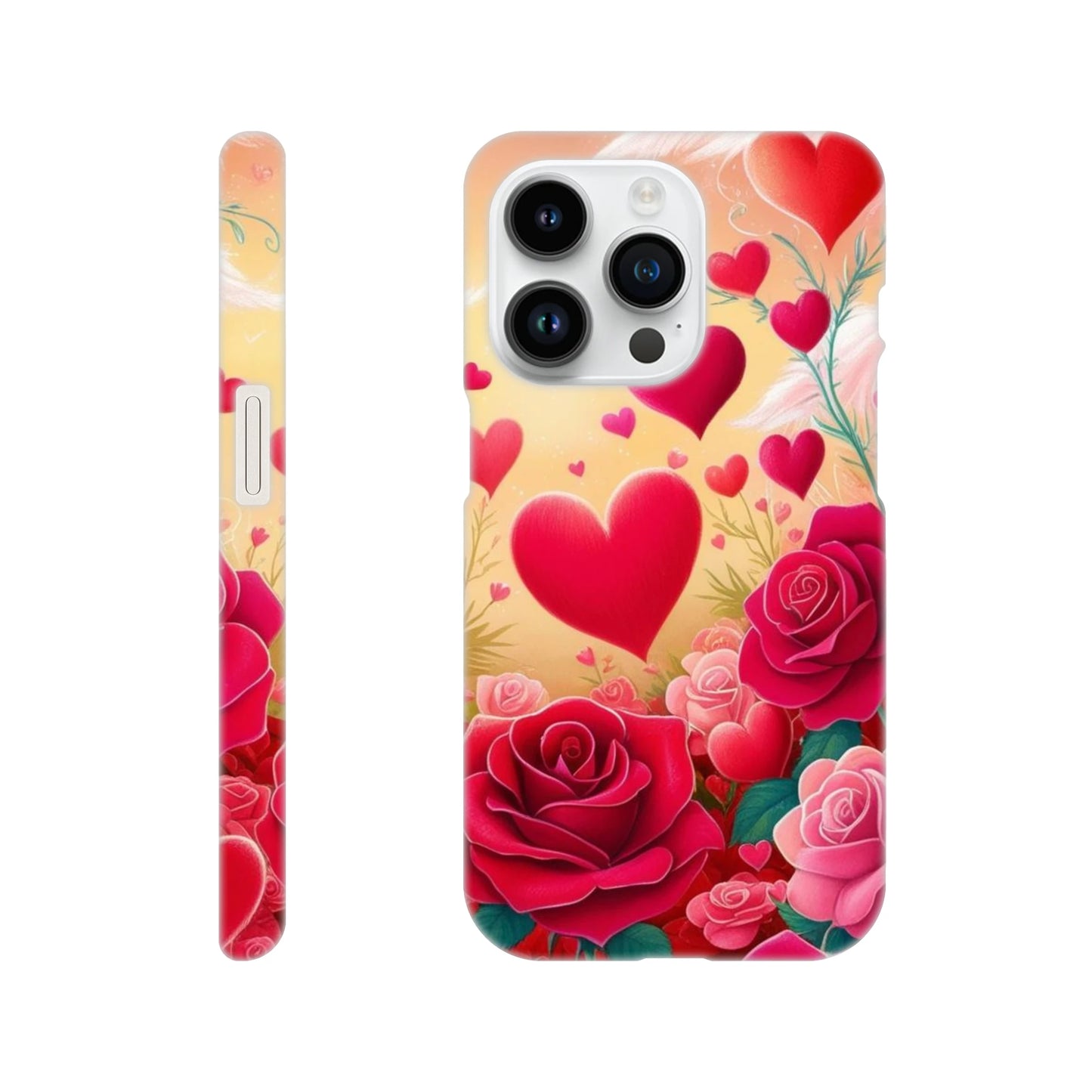Capa com coraçoes e rosas vermelhas