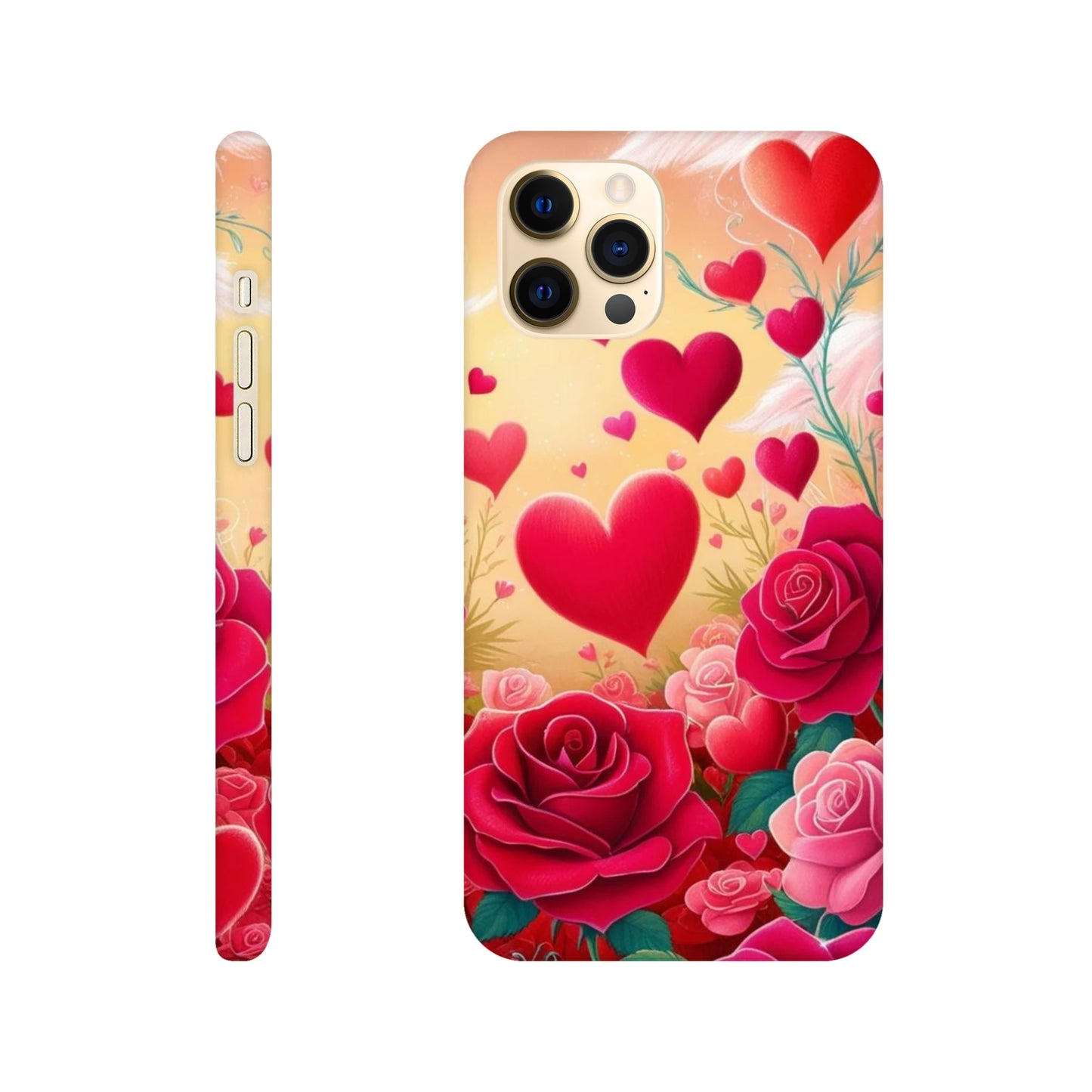 Capa com coraçoes e rosas vermelhas