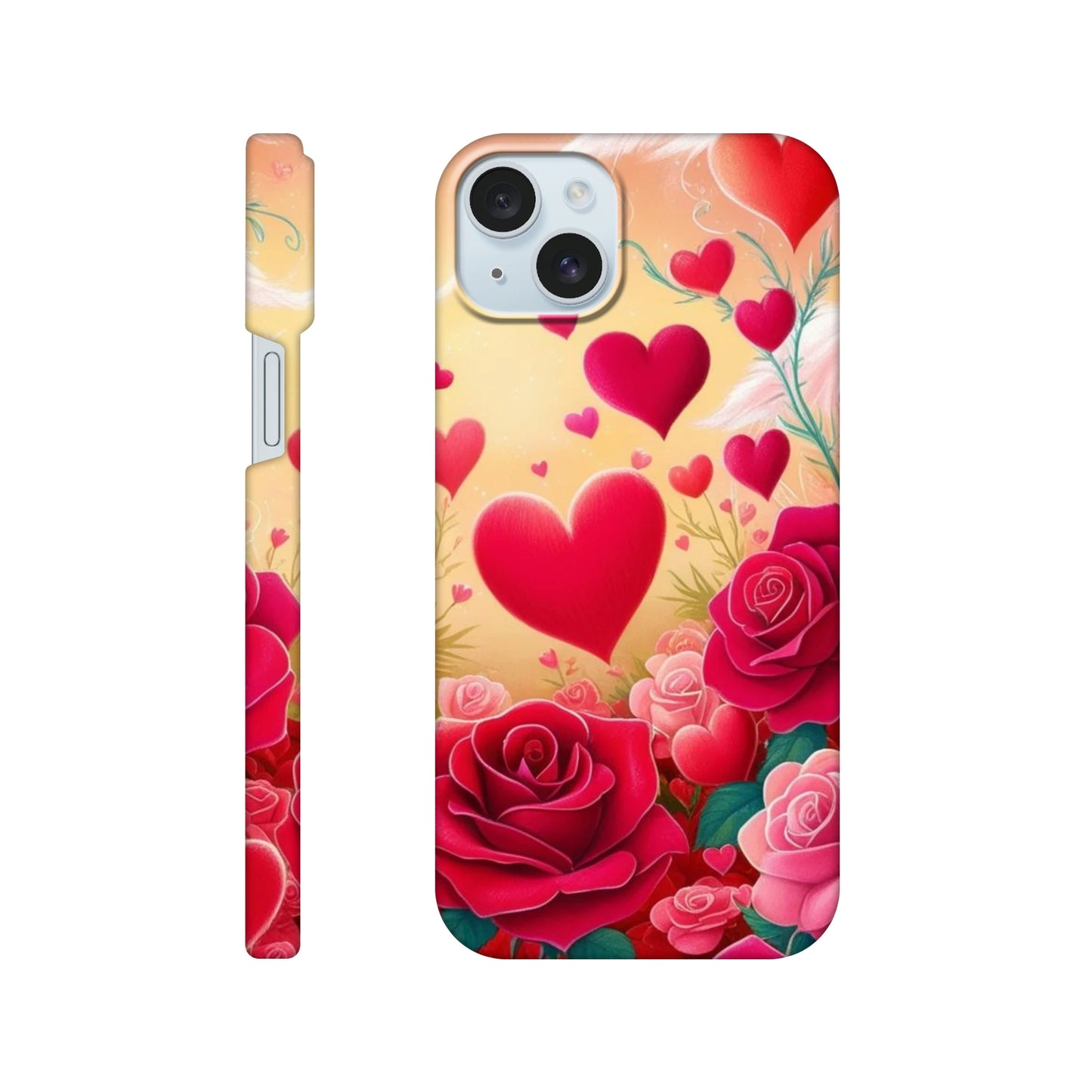 Capa com coraçoes e rosas vermelhas