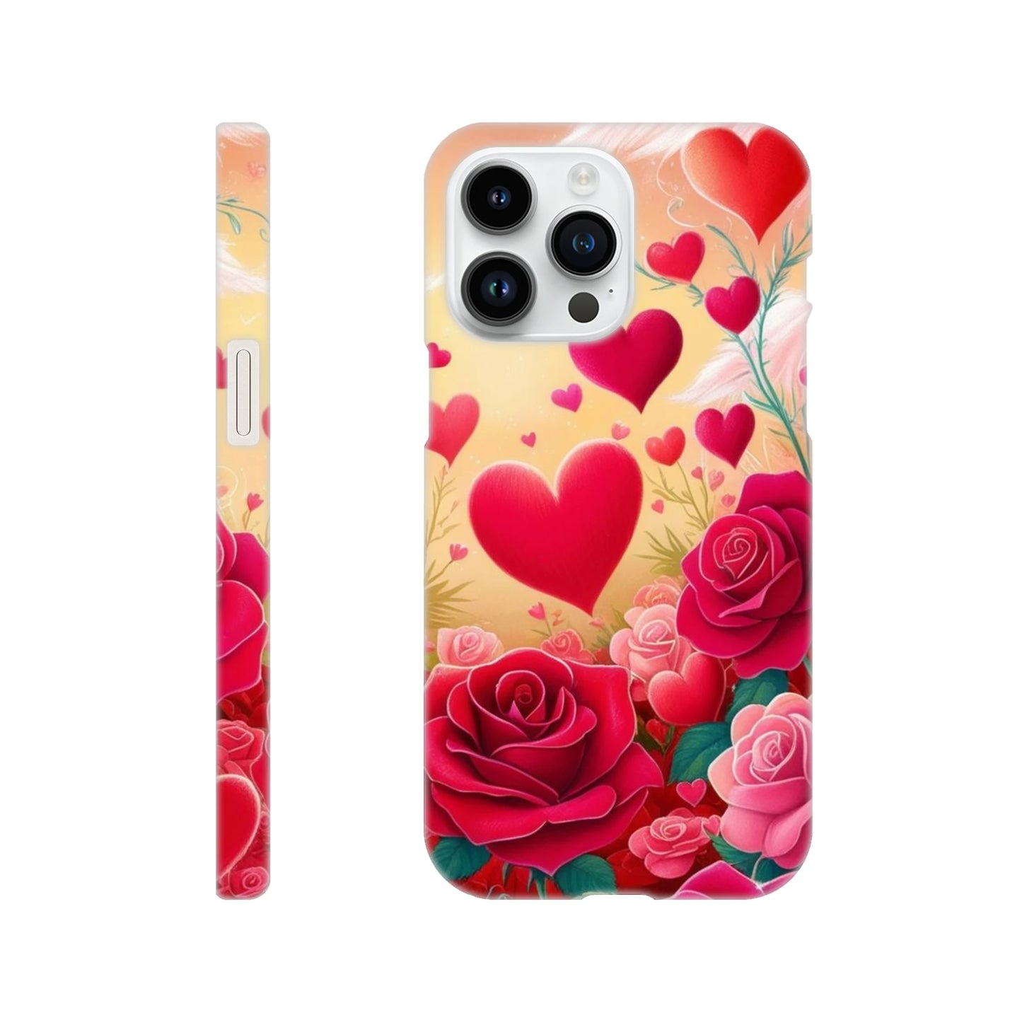 Capa com coraçoes e rosas vermelhas