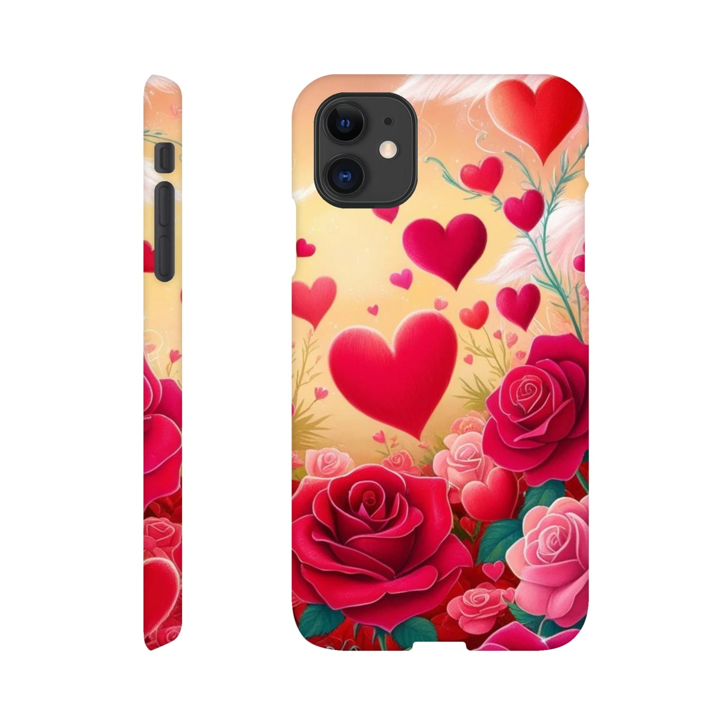 Capa com coraçoes e rosas vermelhas