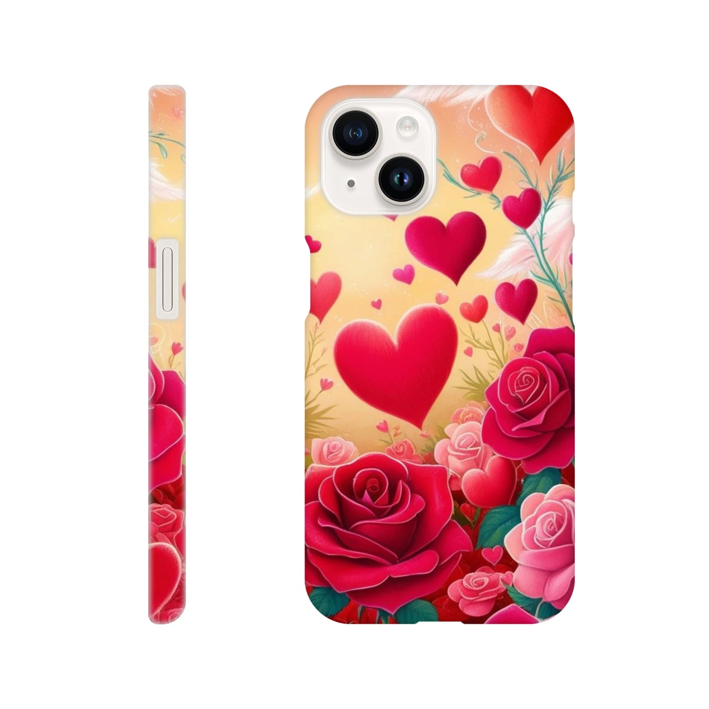 Capa com coraçoes e rosas vermelhas