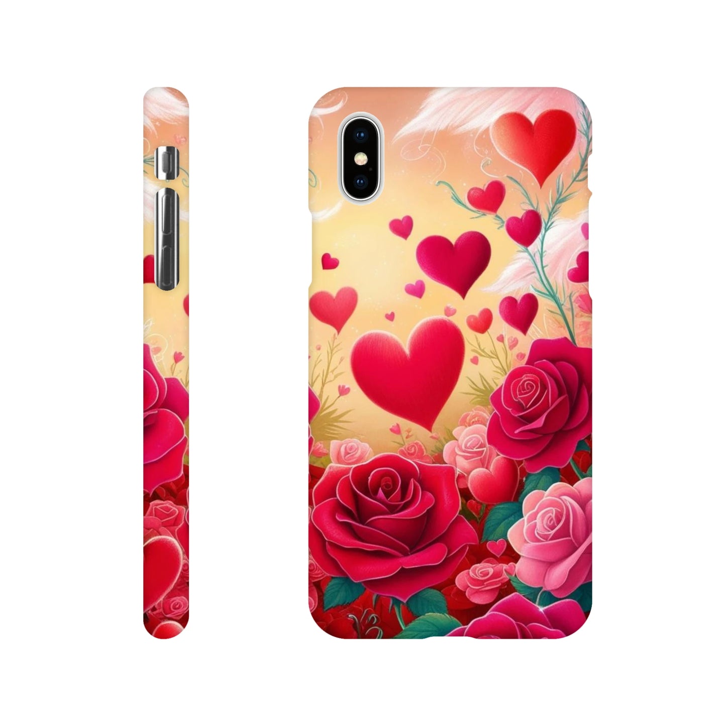 Capa com coraçoes e rosas vermelhas