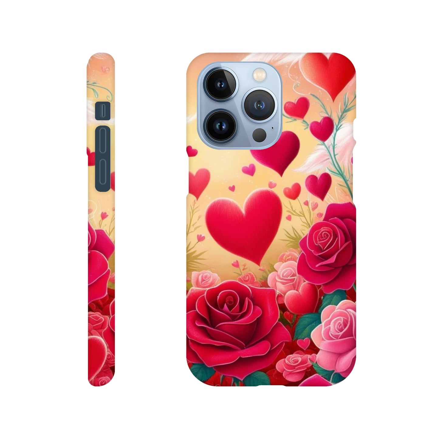 Capa com coraçoes e rosas vermelhas
