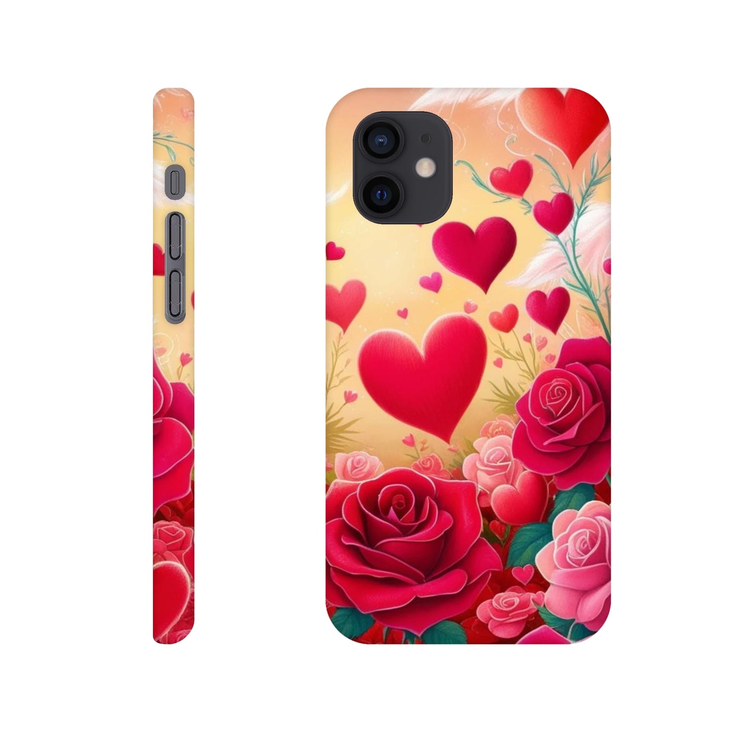 Capa com coraçoes e rosas vermelhas