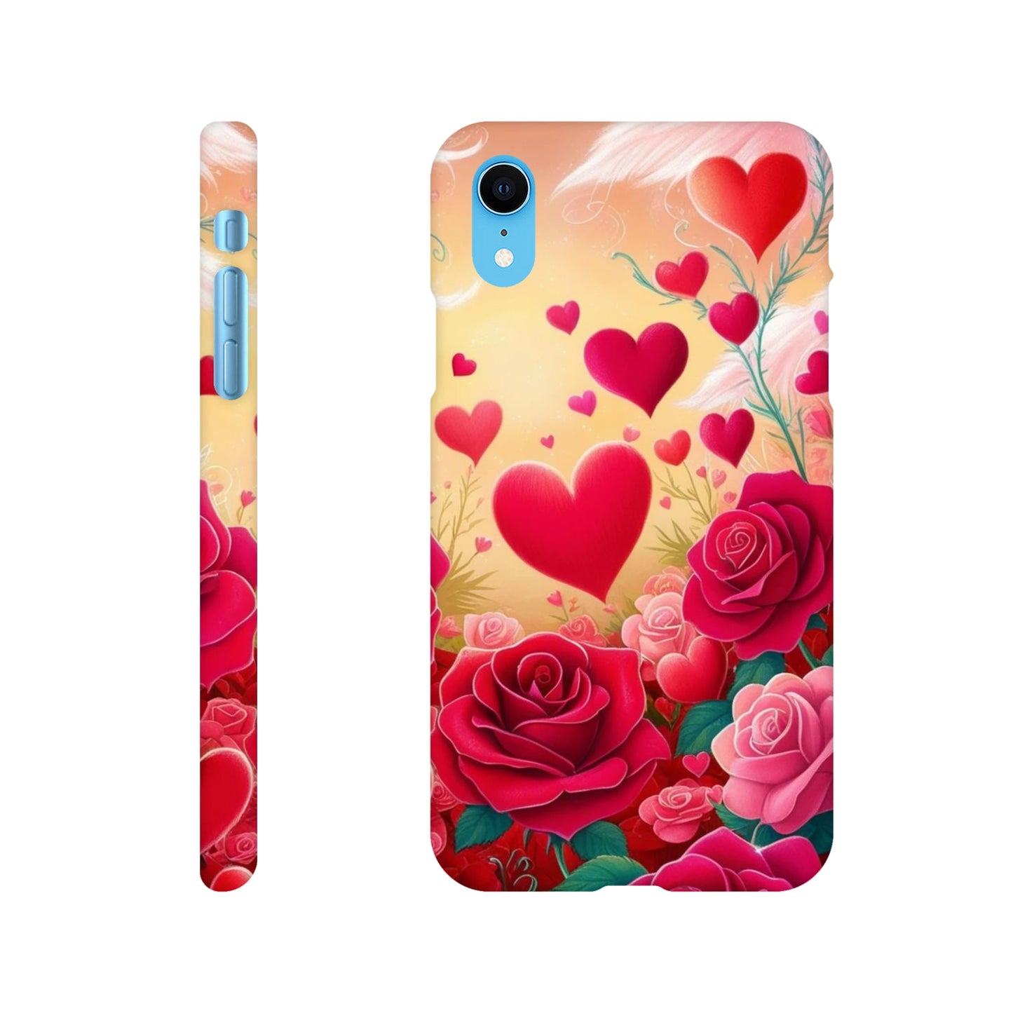 Capa com coraçoes e rosas vermelhas