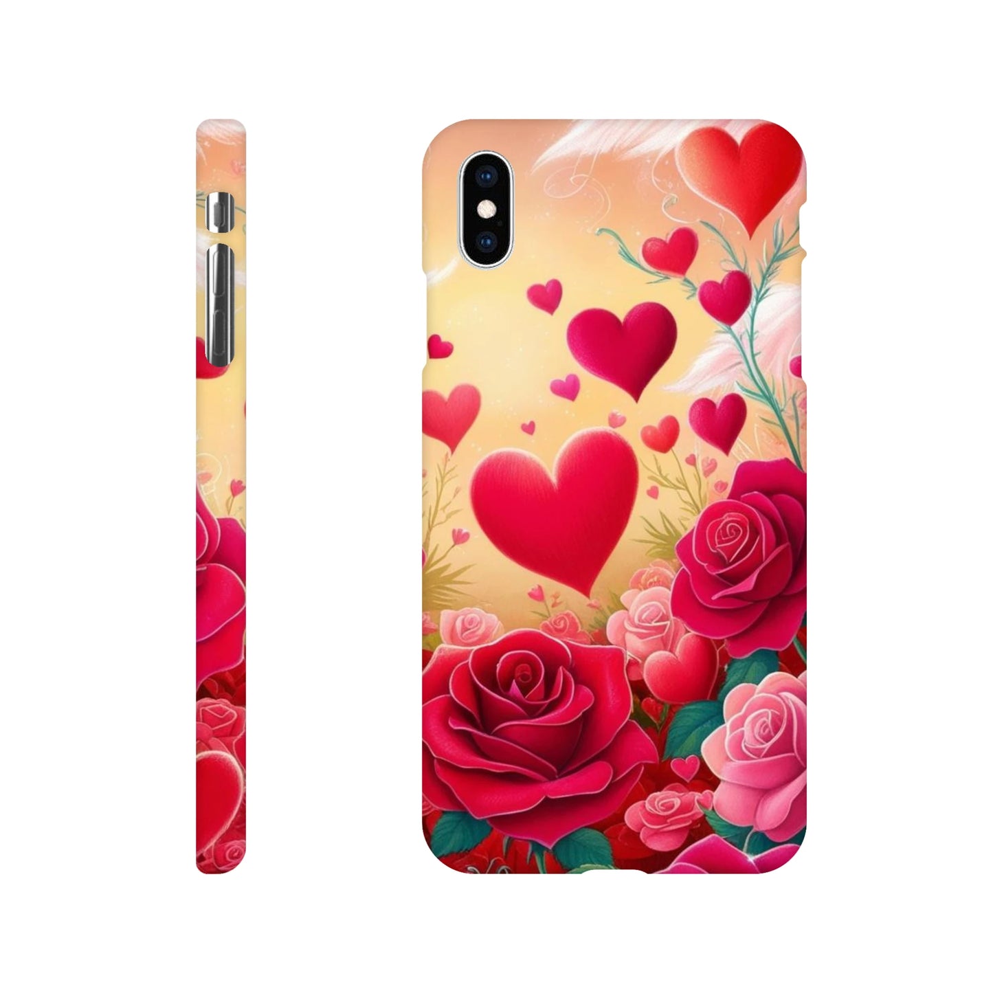 Capa com coraçoes e rosas vermelhas