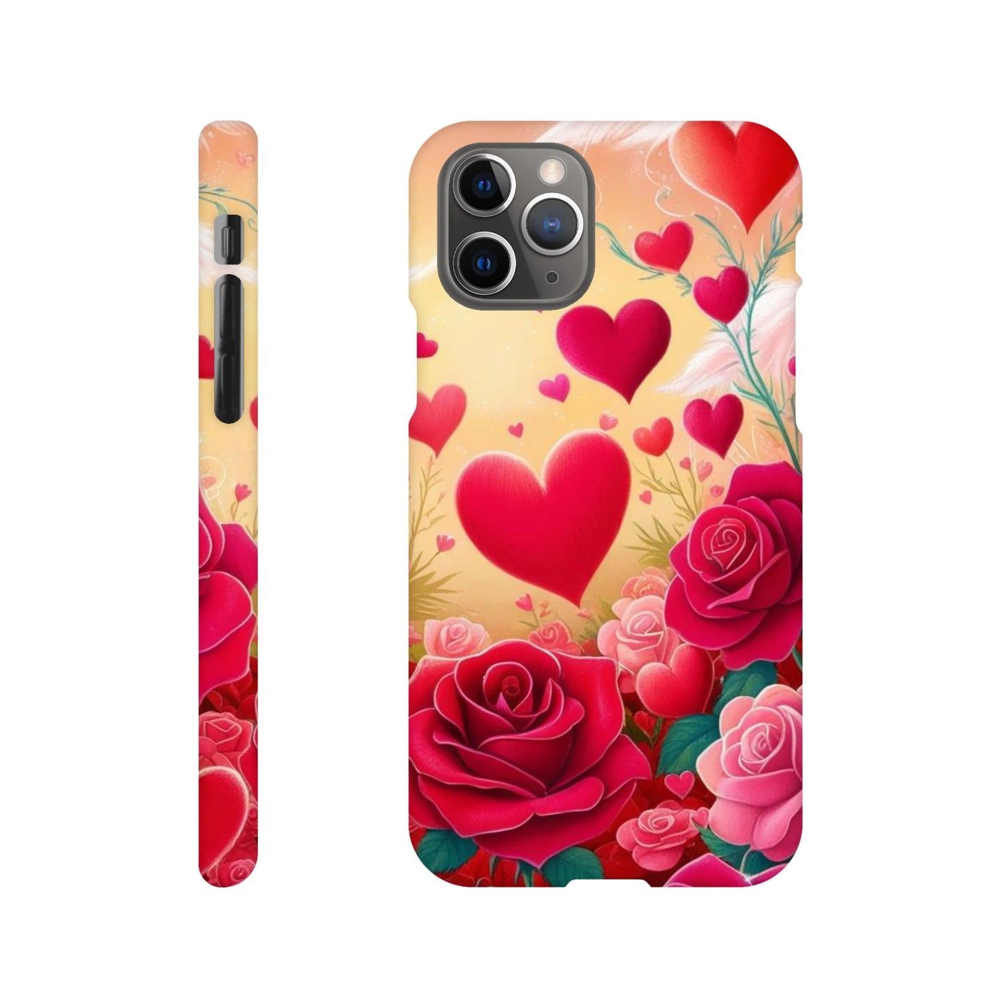 Capa com coraçoes e rosas vermelhas
