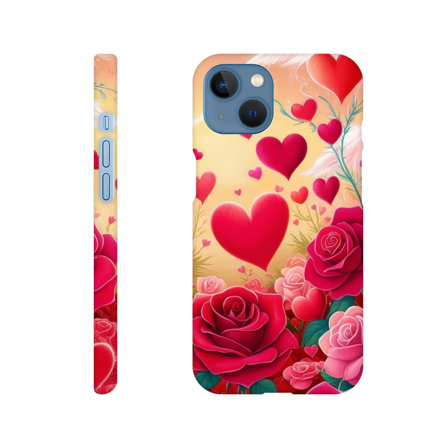 Capa com coraçoes e rosas vermelhas