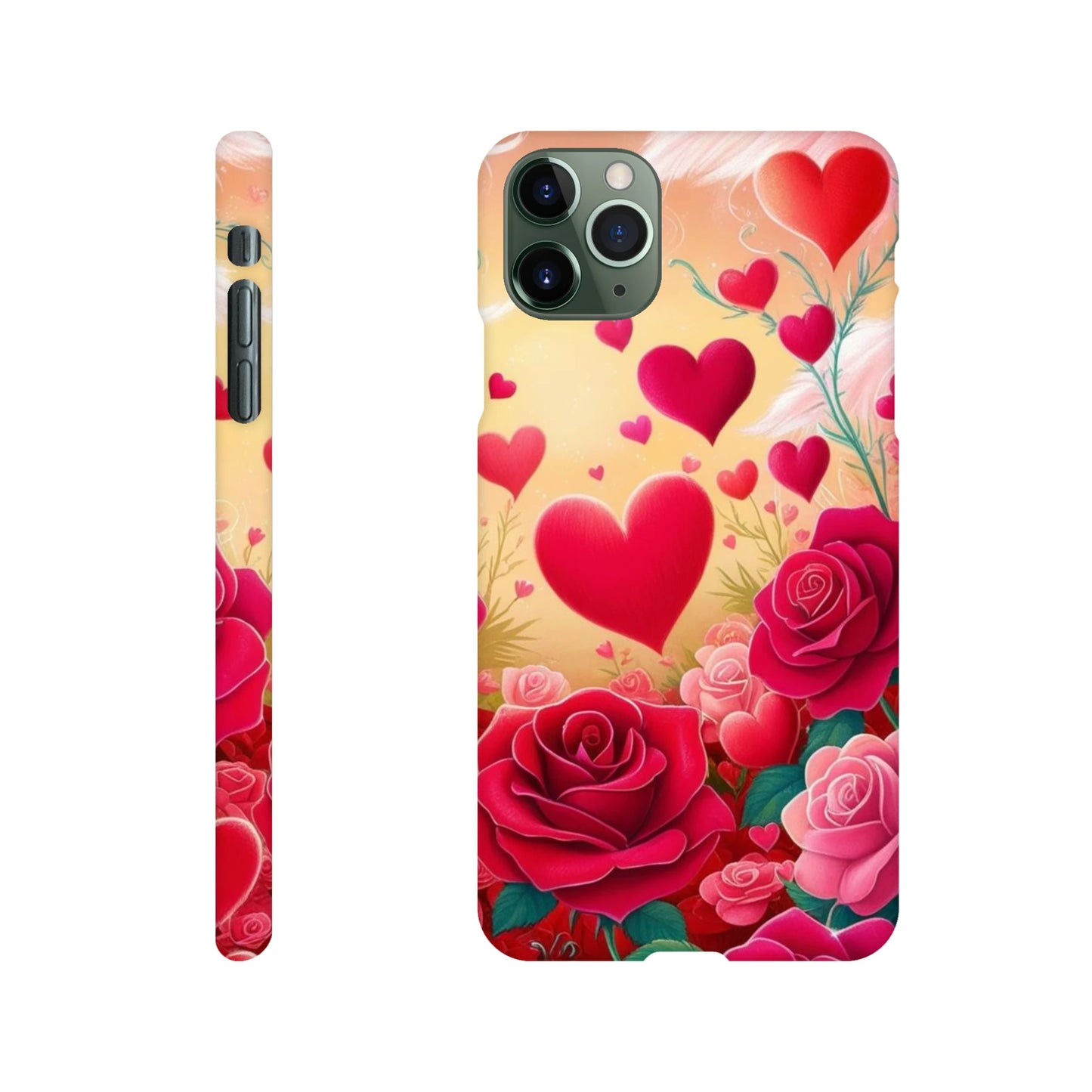 Capa com coraçoes e rosas vermelhas