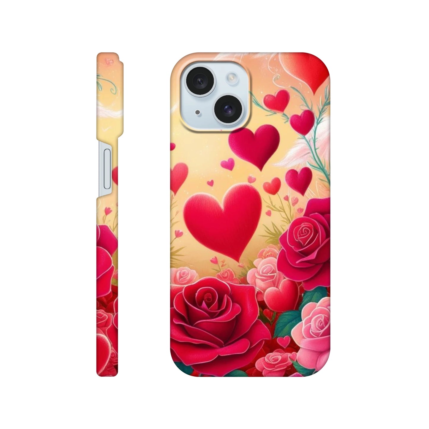 Capa com coraçoes e rosas vermelhas