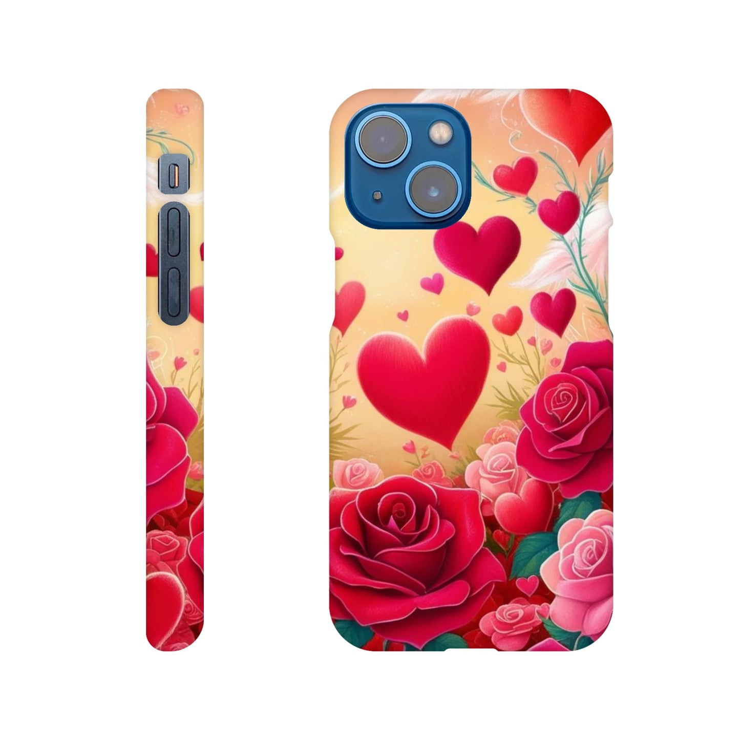Capa com coraçoes e rosas vermelhas