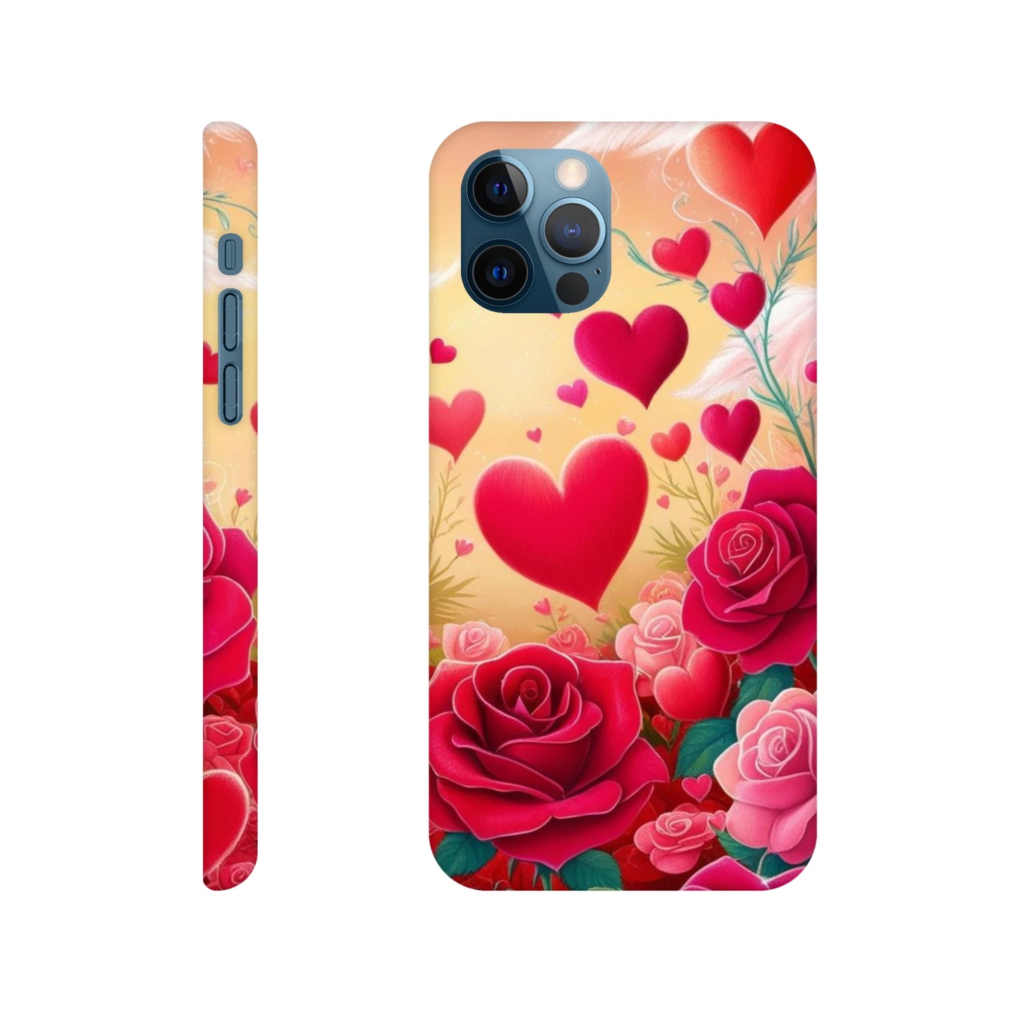 Capa com coraçoes e rosas vermelhas