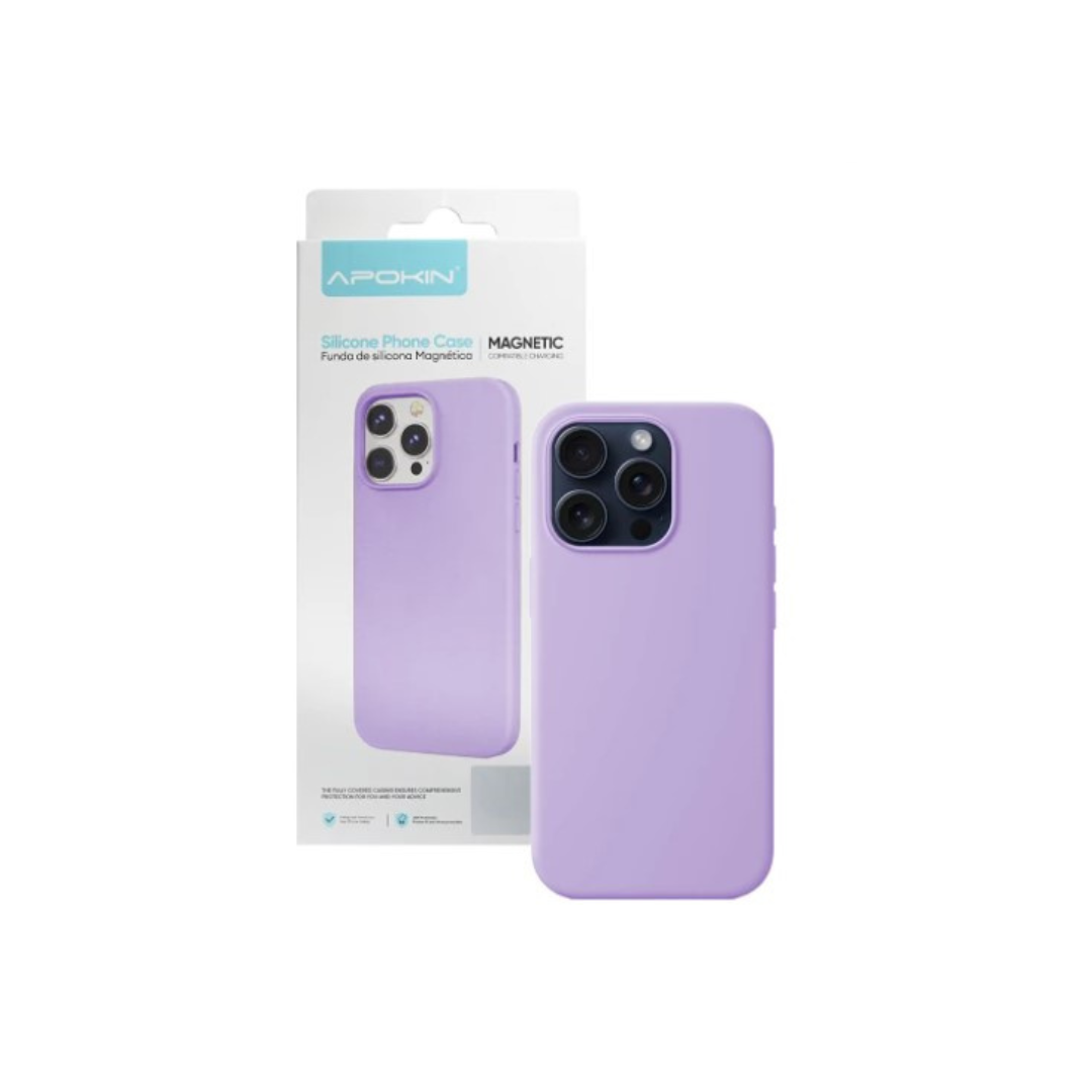 Capa de iphone em silicone lilás