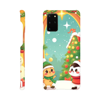 capa de telemovel com arvore de natal e bonecos de natal